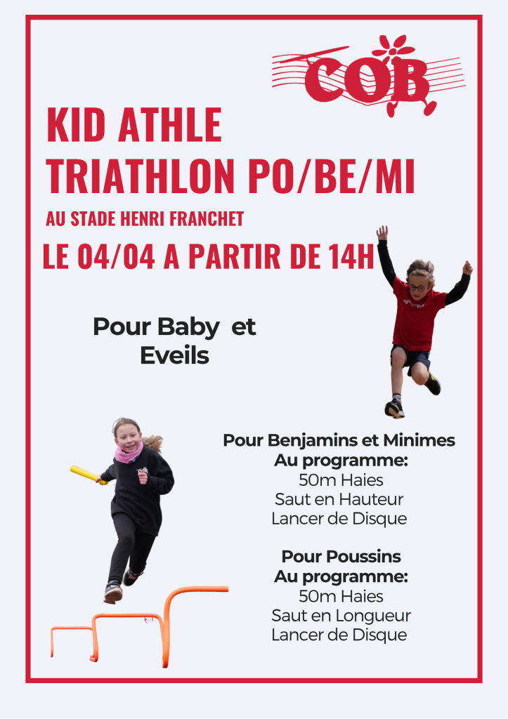 ⚪️Kid Athlé et Triathlon Po / Be / Mi🔴