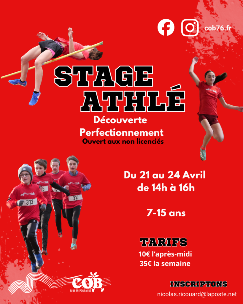 🏃‍♂️ Stage Athlé– Vacances d’avril ! 🏃‍♂️