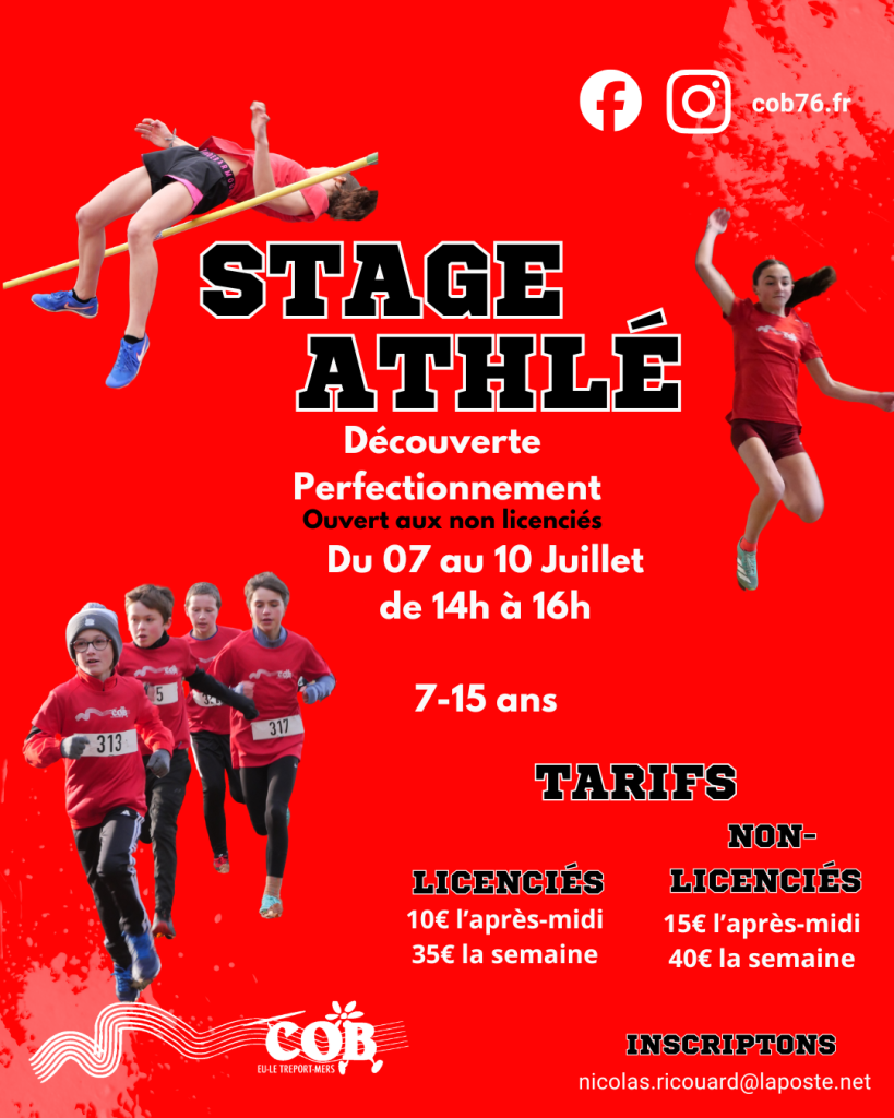 🏃‍♂️ Stage Athlé– Vacances d’été ! 🏃‍♂️